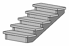Treppe mit Setzstufen (geschlossen)